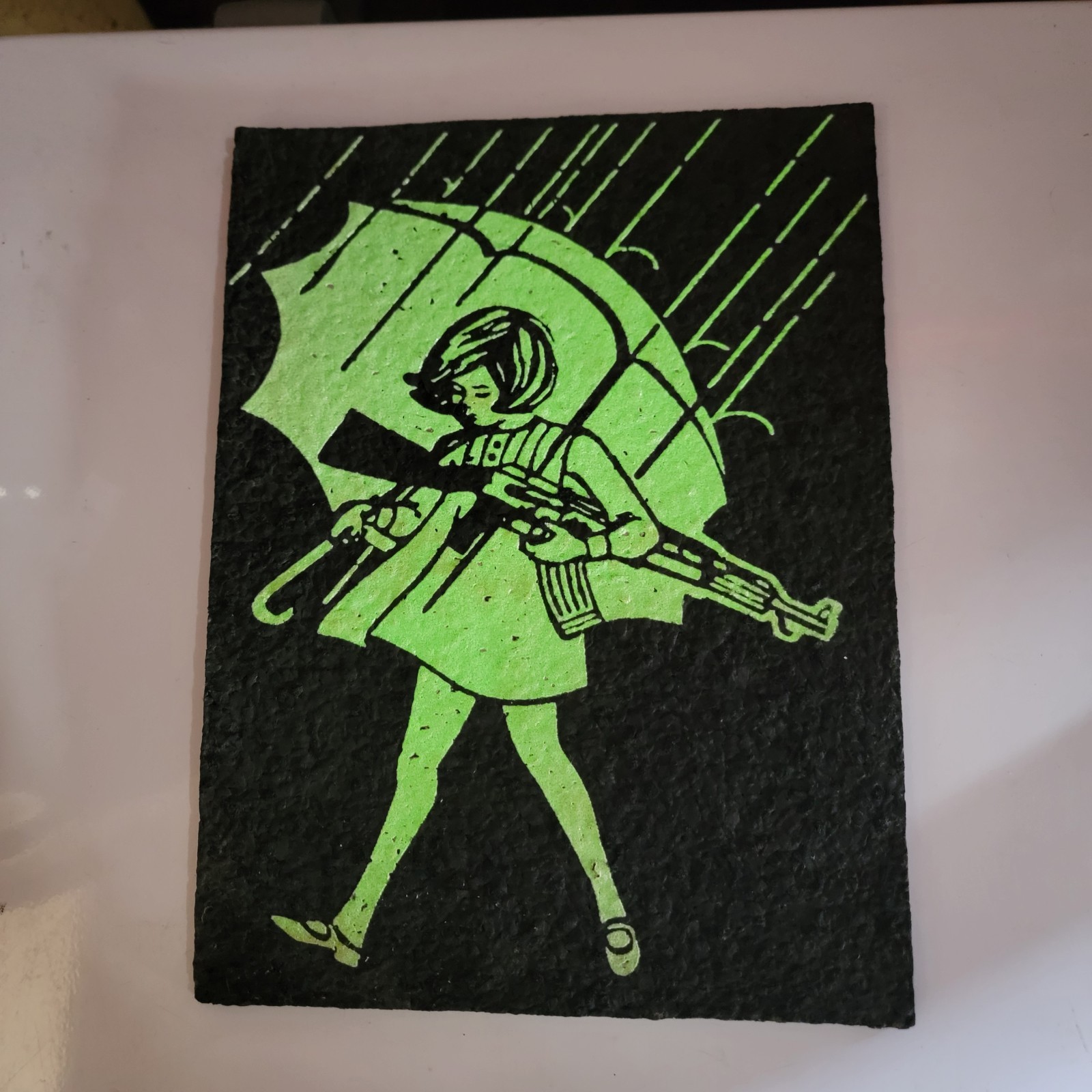 MoodMat x Marble Slinger Large Mat C&D Mortons Assault Girl Original Glow Rare