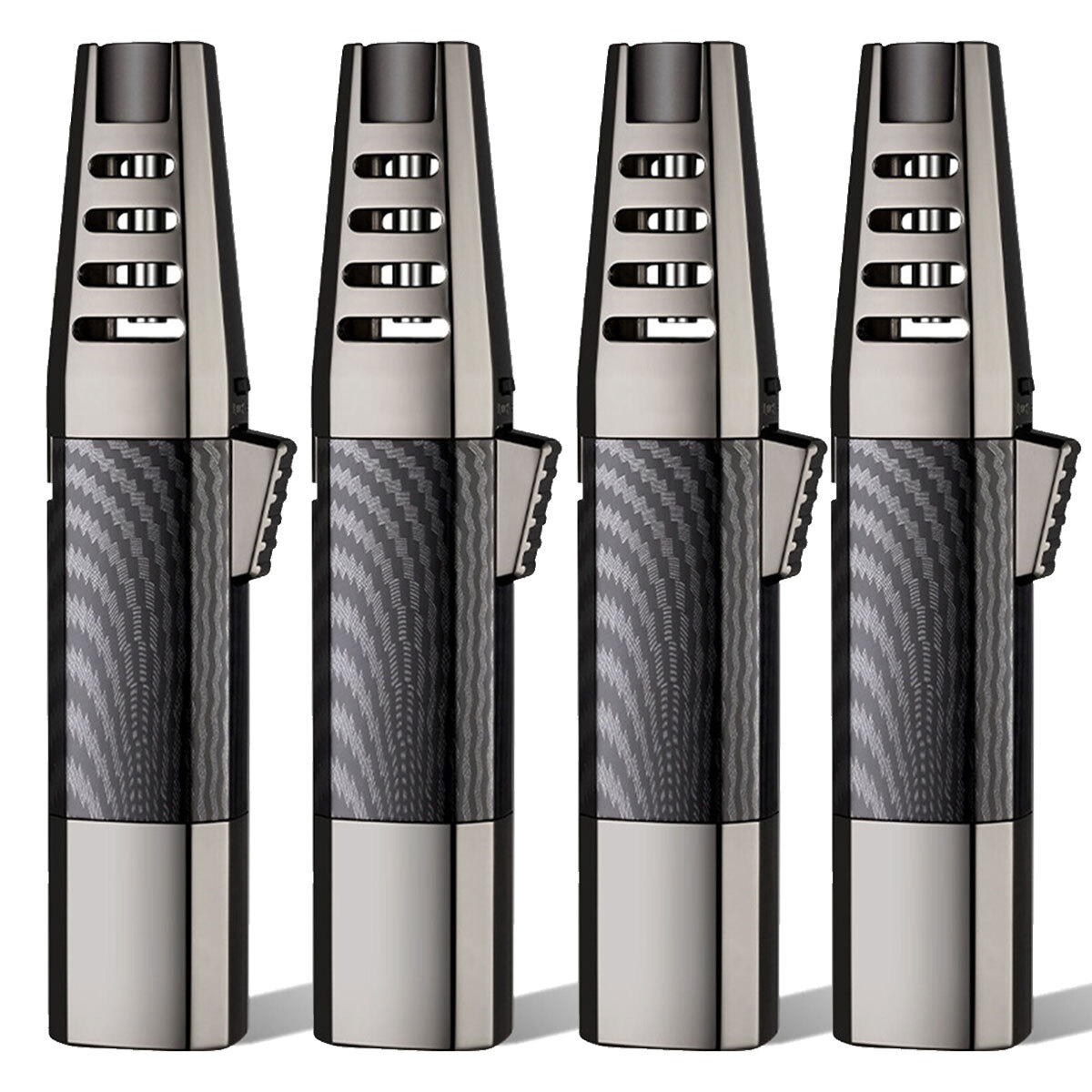 Refillable Butane Torch Lighter Adjustable Cigar Gas Lighter 3 Jet Flame Lighter