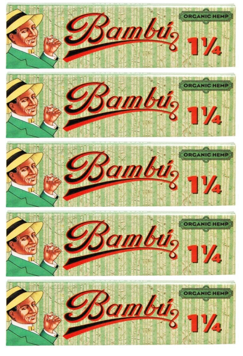 5x Bambu Classic Organic 1 1/4 Rolling Papers 100% Authentic 5/PKS USA Shipped!