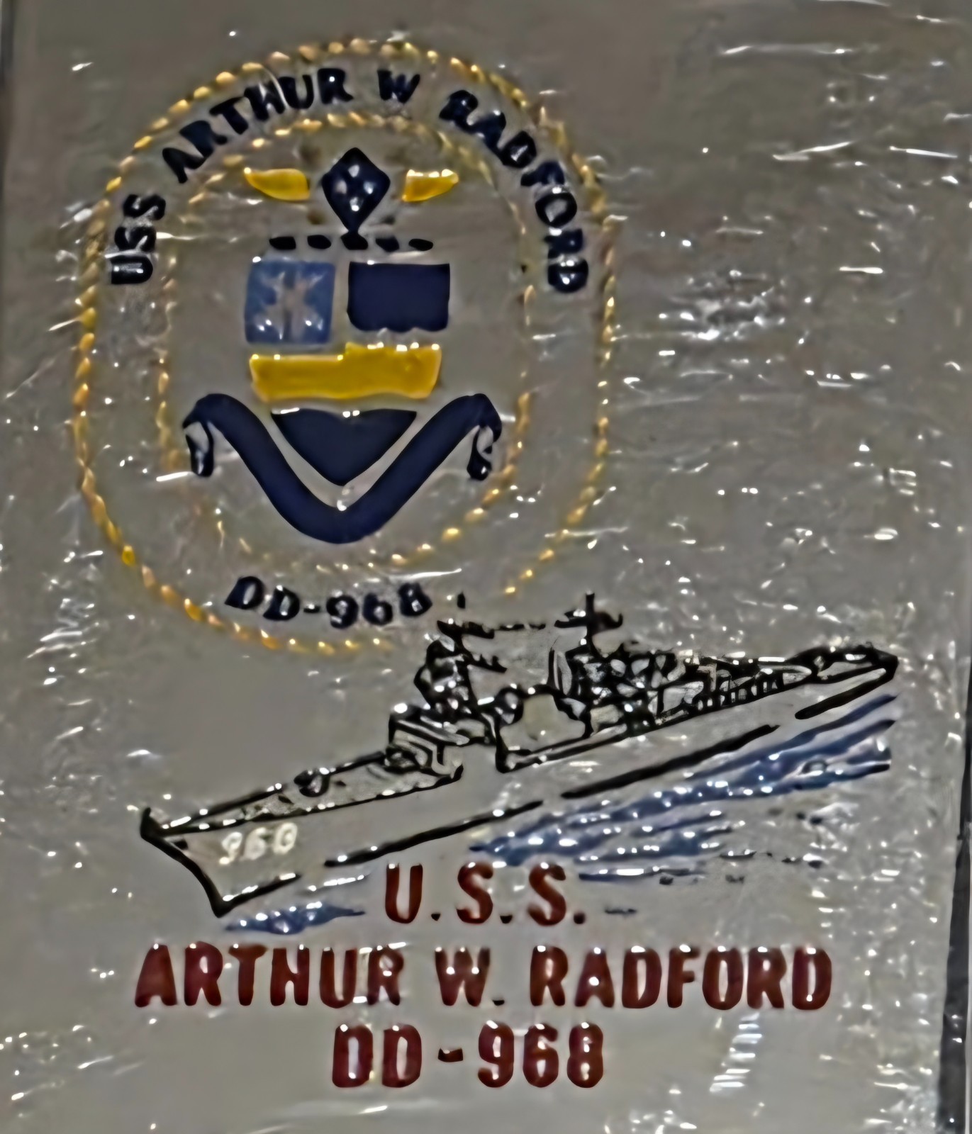Vintage Metal Zippo, USS Arthur R. Radford DD-968, Destroyer Ship, Navy, Command