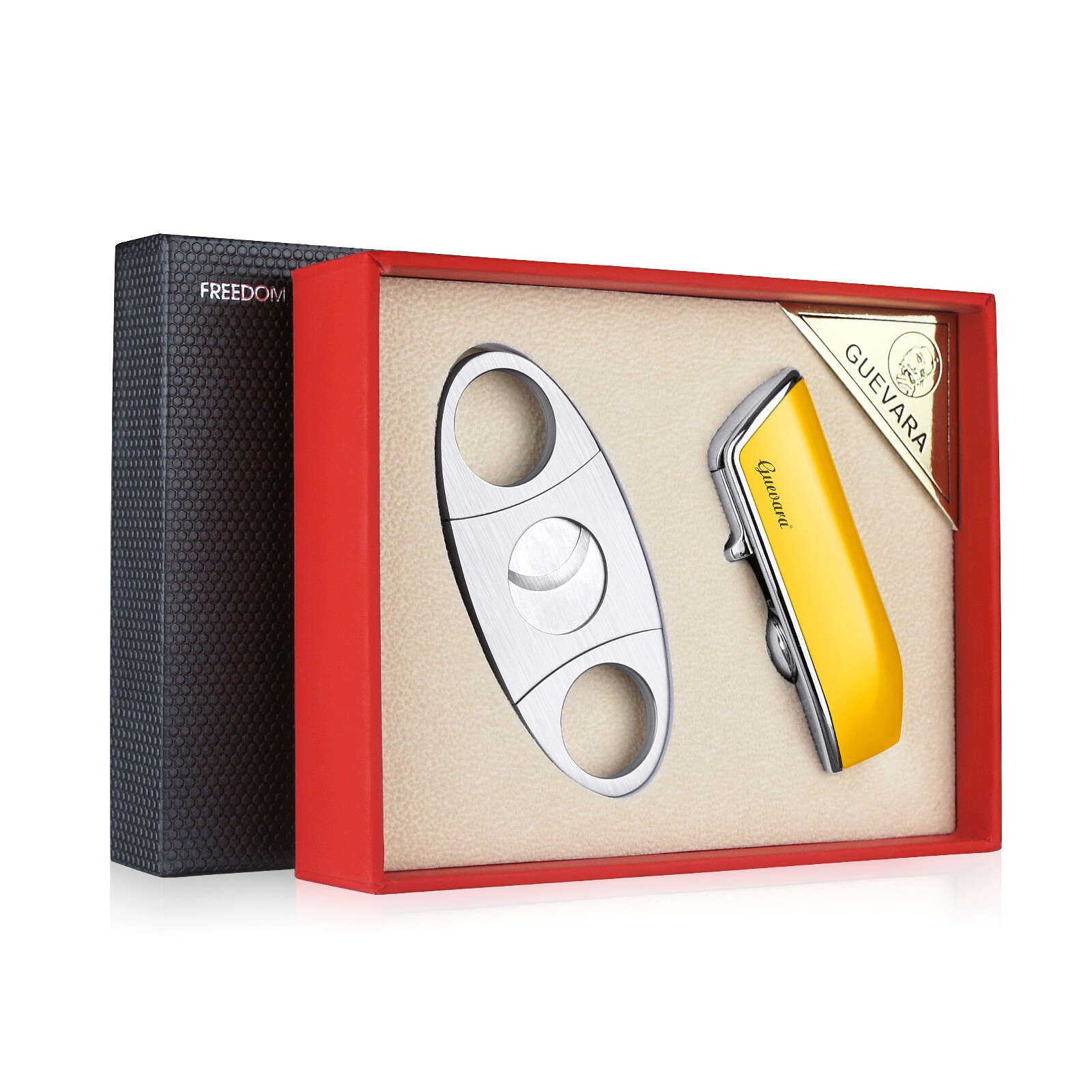 GUEVARA Cigar Gift Set Cigar Lighter Cigar Cutter Cigar Tool for Gift Box