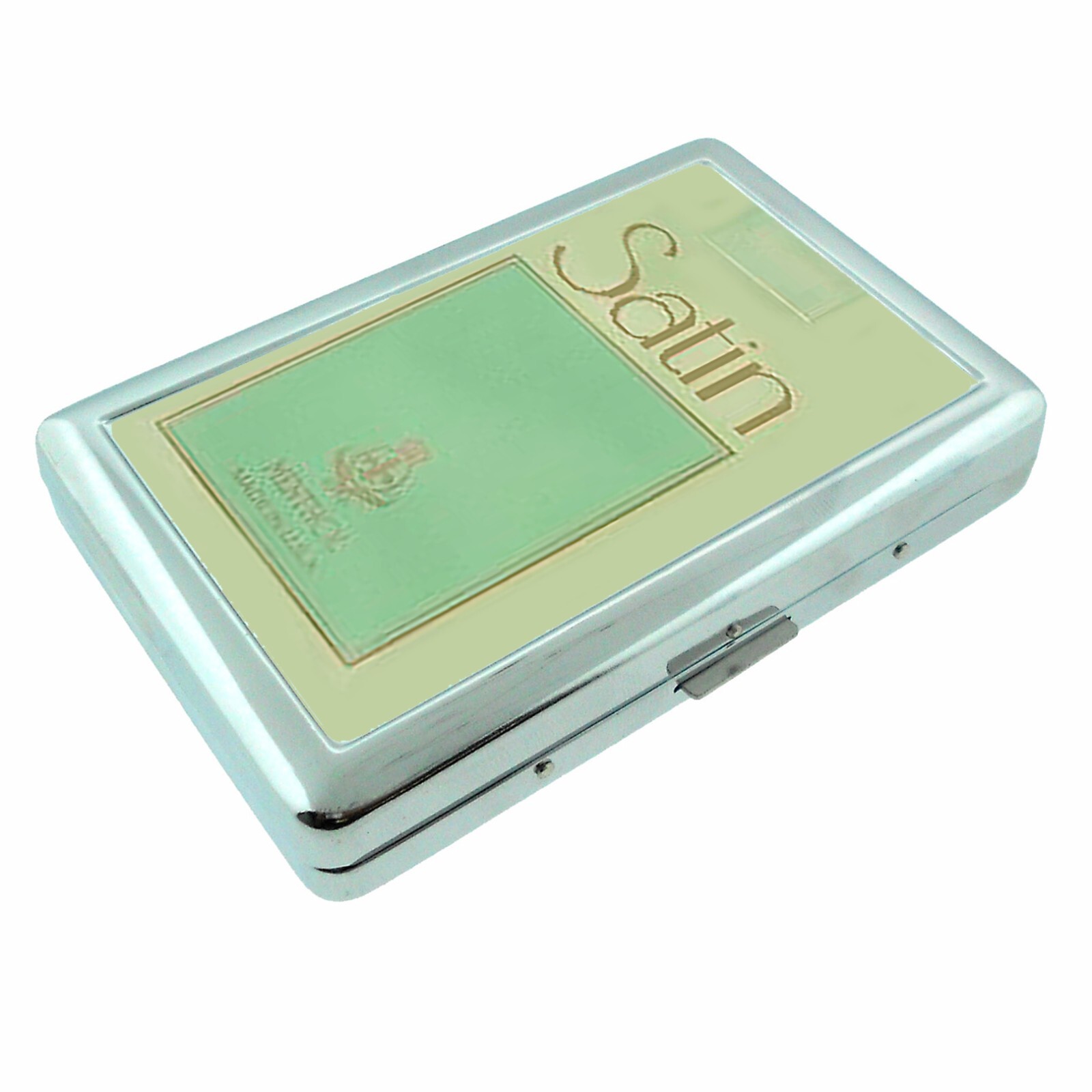 Smoking Green Deco AD Silver MCM Metal Cigarette Case RFID Protection Wallet