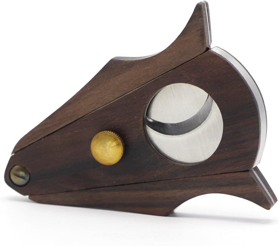 Cigar Cutter Lock System Wood Stainless Steel Double Cut Blade Cigar Guillotine