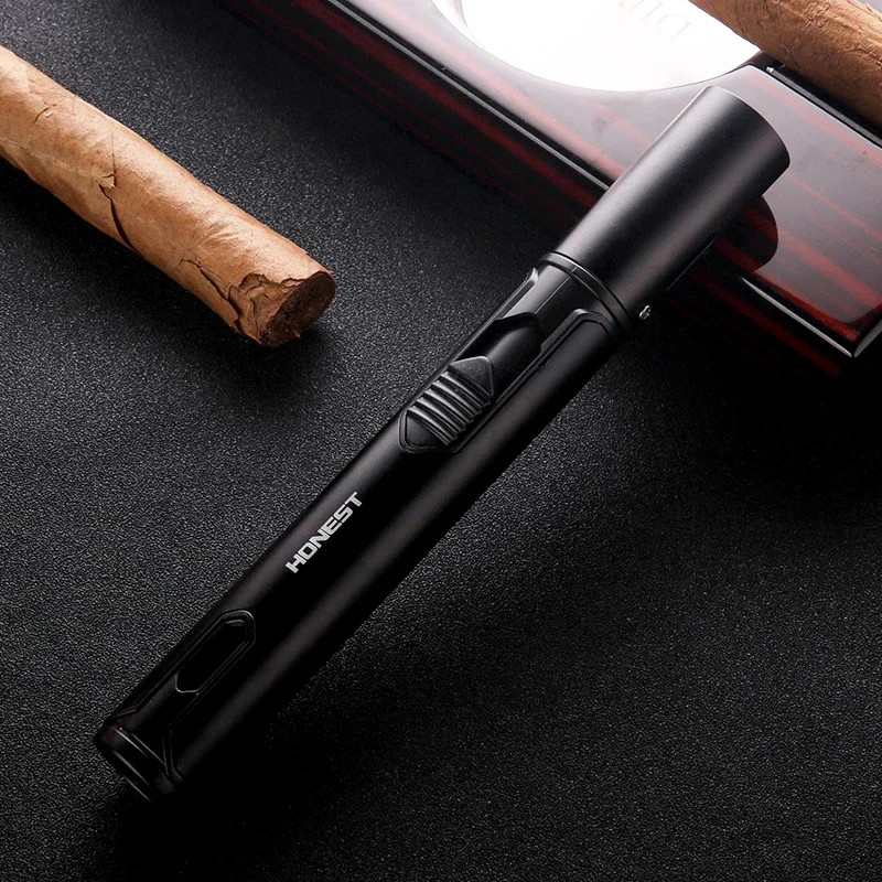 New HONEST Metal Torch Windproof Lighter Refillable Pen Lighter Jet Flame Butane