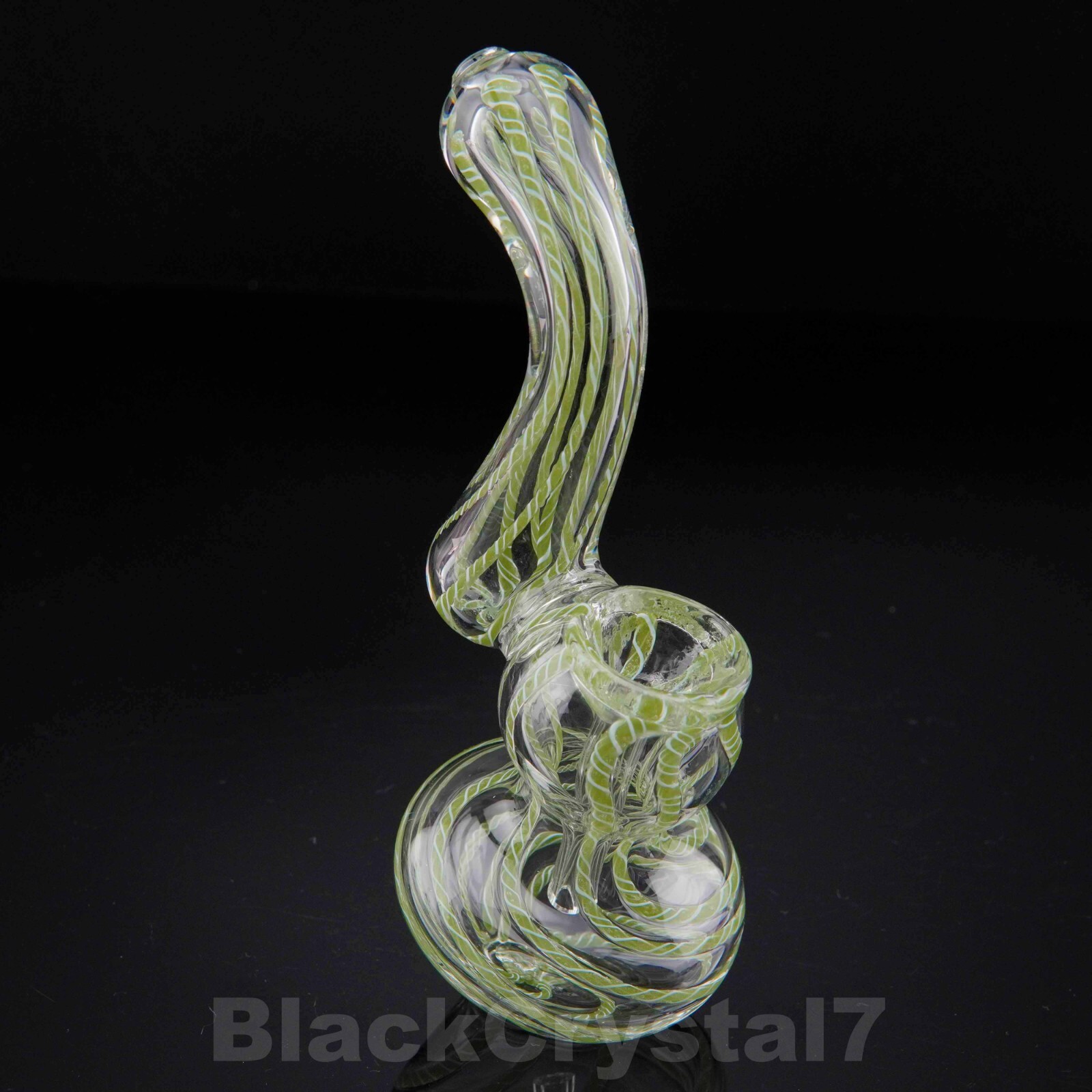 5″ Handmade Green Swirl Bubbler Sherlock Tobacco Smoking Bowl Pipes