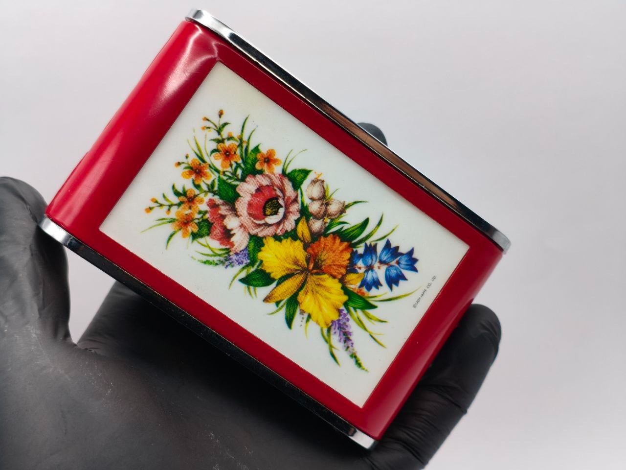 Vintage Musical Cigarette Case – Dandy-Mate Silvia – Floral Design – Japan – Box
