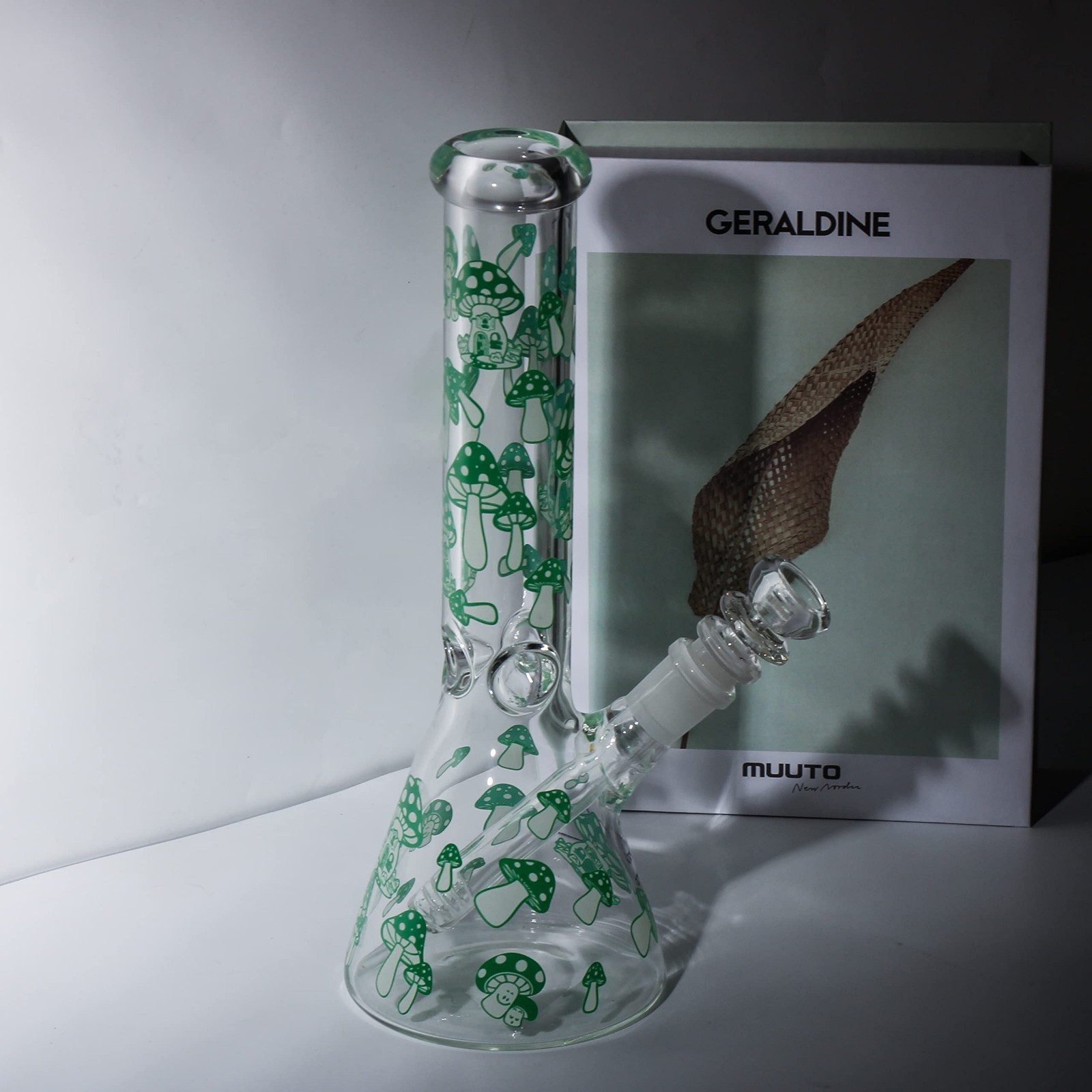 10inch Heavy Glass Bong Mushroom Water Pipe Smoking Beaker 14mm Bowl hookah