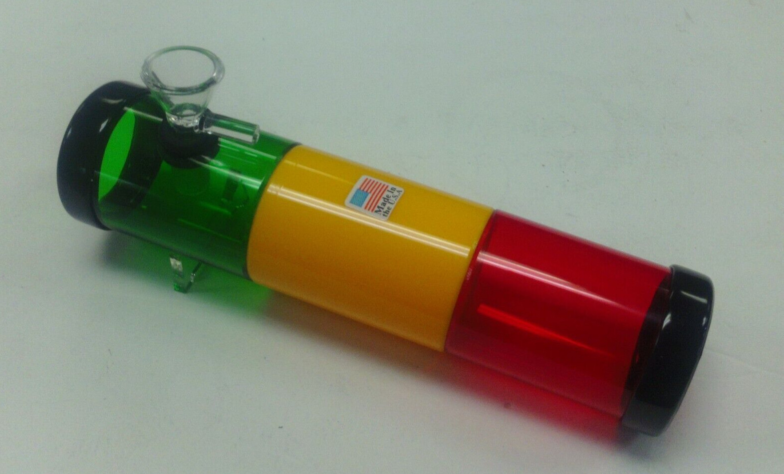 8.5″ ACRYLIC PLASTIC STEAMROLLER GLASS BOWL TOBACCO SMOKE HANDPIPE RASTA 2″M