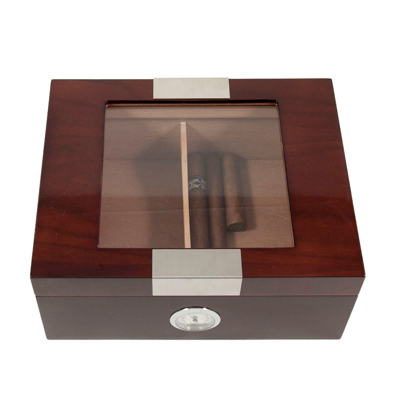 HAVANA 60 CIGAR CEDAR LINED HUMIDOR WITH HYGROMETER AND HUMIDISTAT
