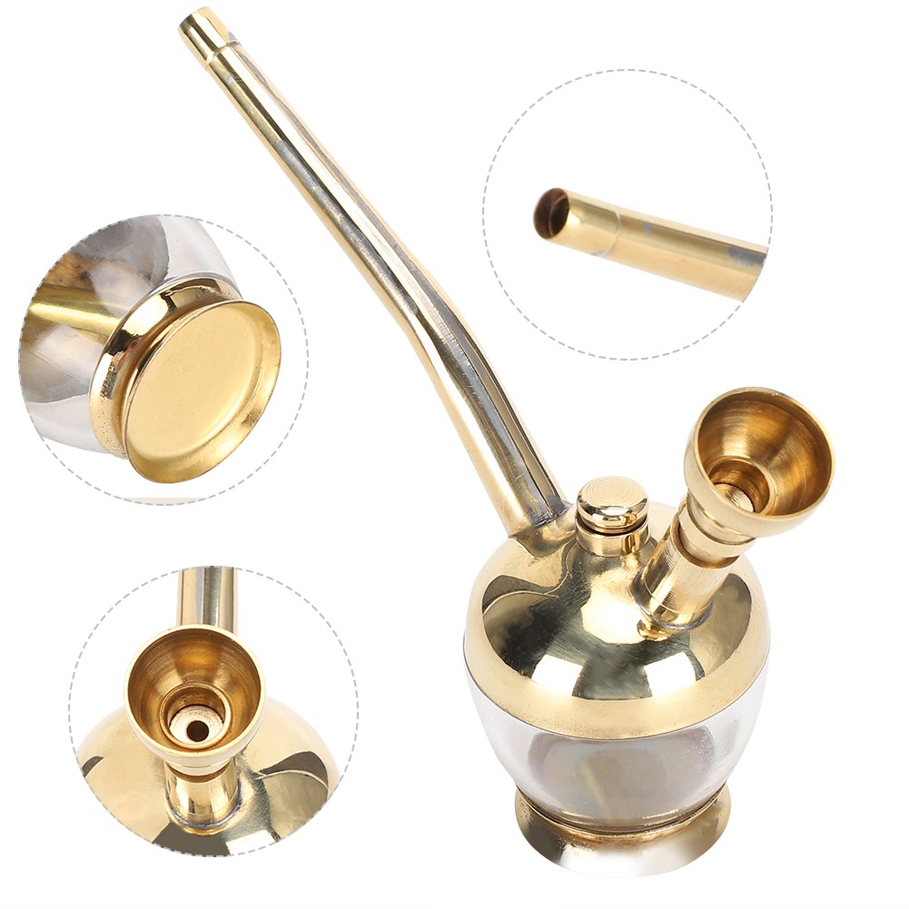 Filtered Water Pipe Portable Mini Brass DualUse Vintage Removable Smoking AD