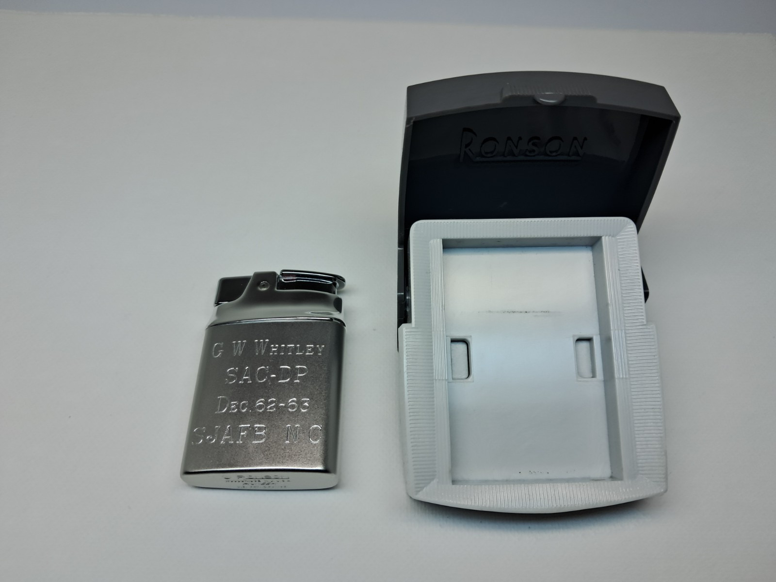 Vietnam Era Ronson Pioneer Cigarette Lighter Engraved SJAFB North Carolina NC