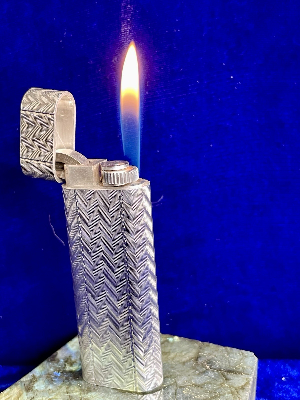 Cartier Lighter Vintage Silver Oval Very Good Condition Works Year Warranty
