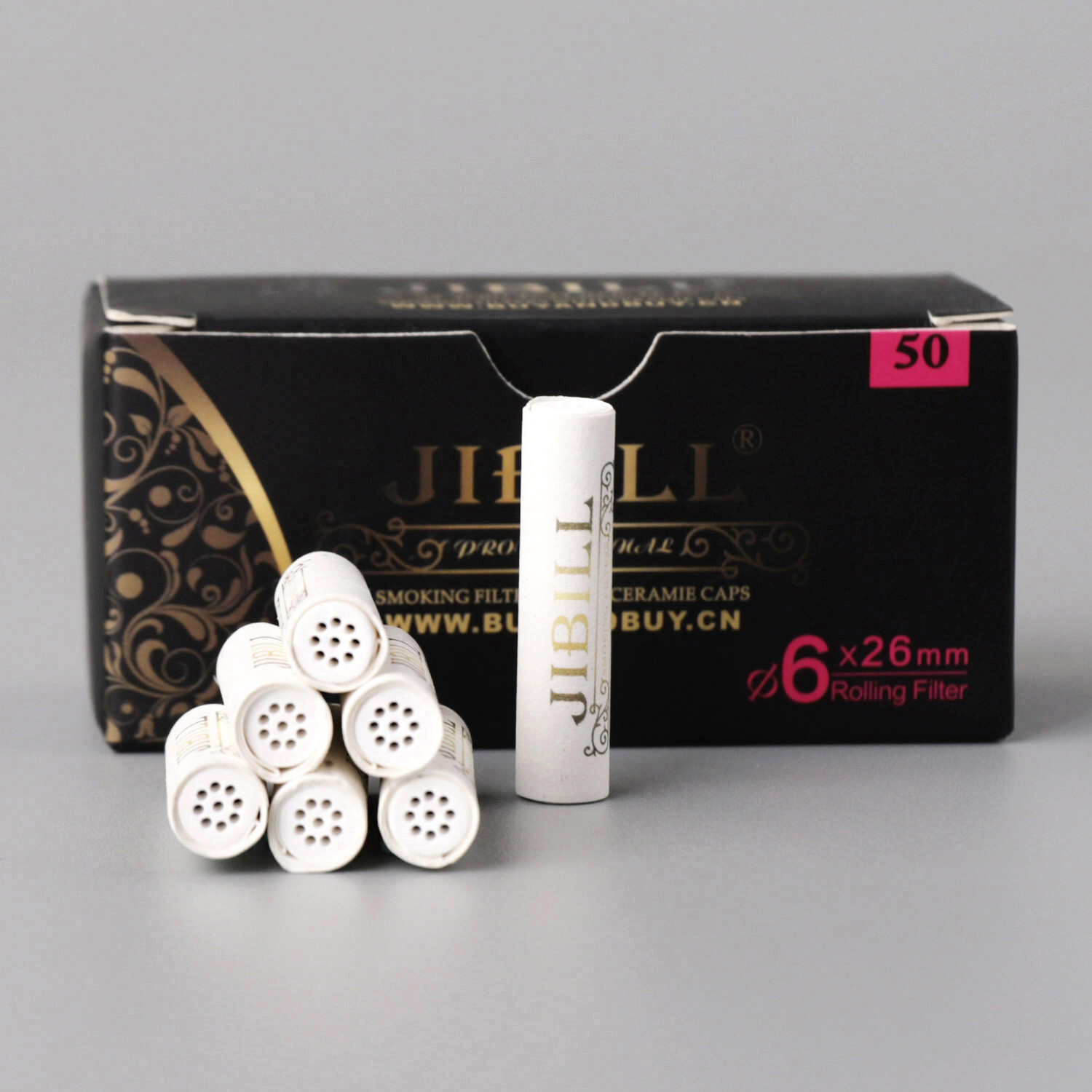 6mm Activated Carbon Filters for Tobacco Smoking Pipe Ceramic Caps Total 50pcs