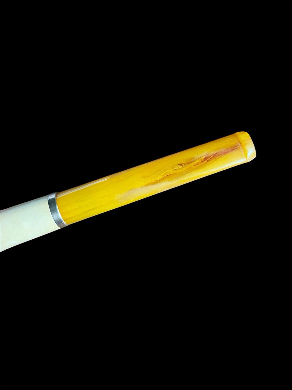 Vintage Block Meerschaum Straight Smooth Billiard Pipe, Hard Case