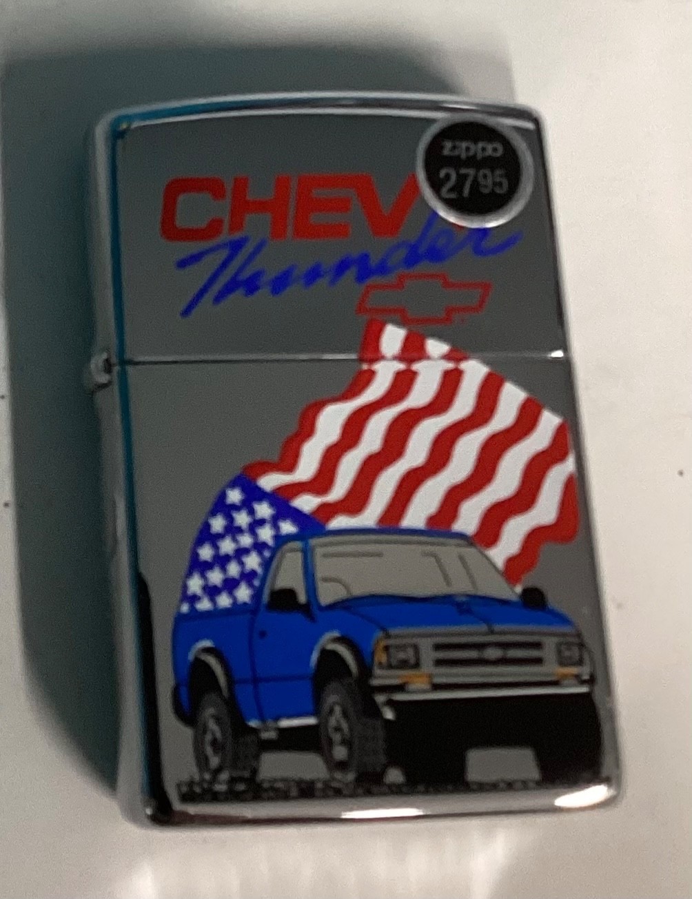 ZIPPO 1998 CHEVY THUNDER EMBLEM POLISHED CHROME LIGHTER SEALED IN BOX C441