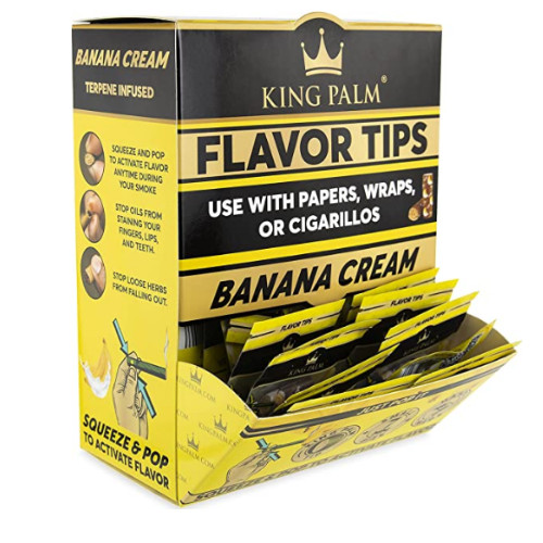 King Palm | Flavored Filter Tips | Banana Cream | 50 Pack X 2 = 100 Rolling Tips