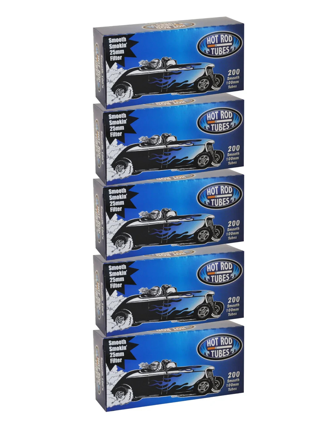 Hot Rod Tube Cigarette Tubes 200 Count Per Box Smooth 100’s 5 Boxes