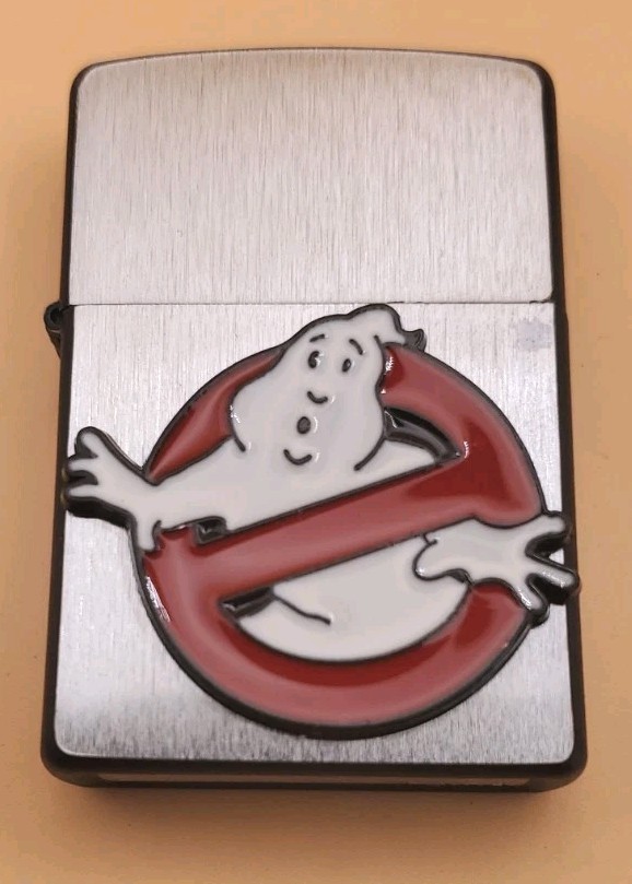 Zippo Lighter With A Ghost Hunter Emblem Silver And Black, Unused