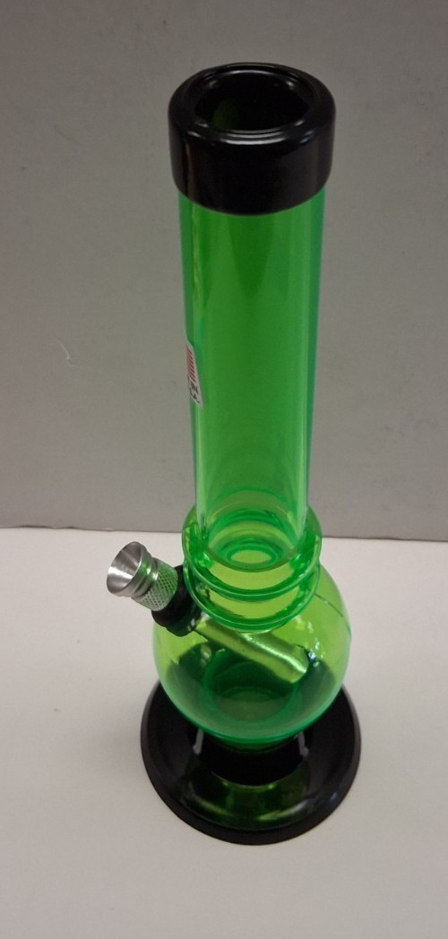 8″ ACRYLIC PLASTIC BUBBLE 2 RINGS HOOKAH WATER PIPE BONG THUMB CARB LGREEN 1″M