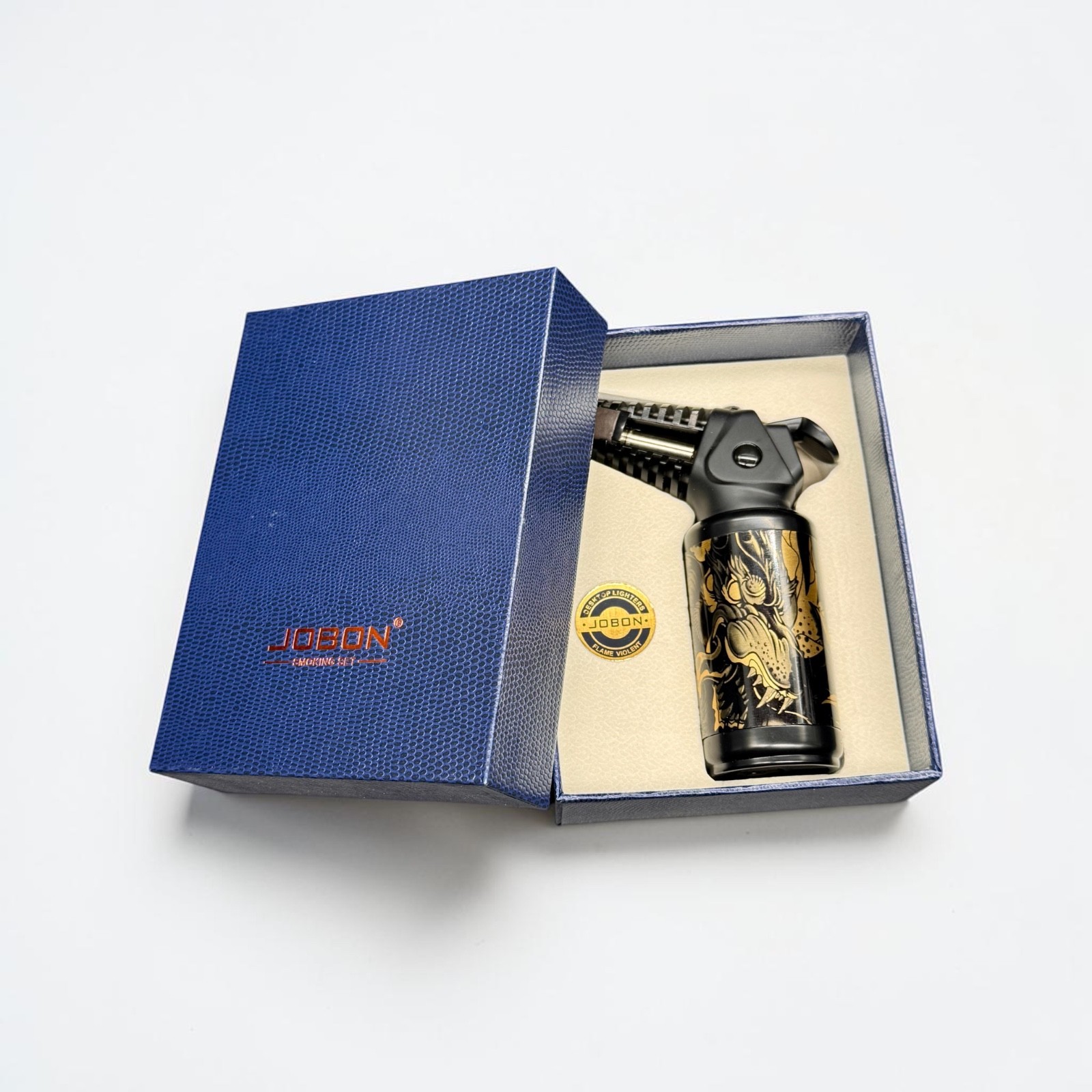 JOBON Jet Torch Lighter Windproof Refillable Butane Adjustable Flame Metal