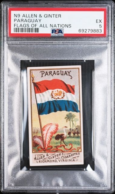 PARAGUAY 1887 N9 Allen & Ginter Flags Of All Nations PSA 5 EX (Block Back)