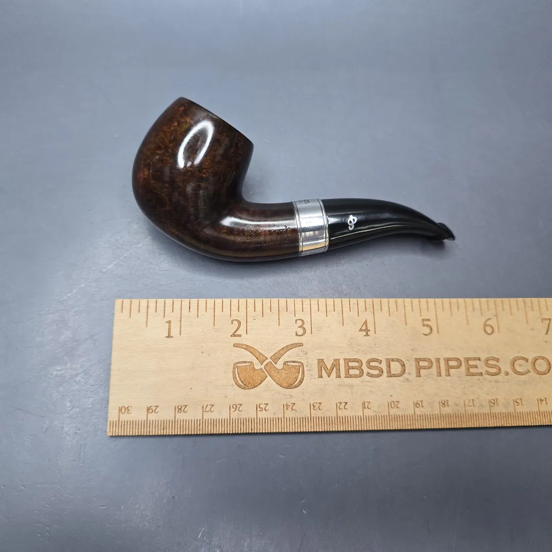 Peterson 160th Anniversary Pat. B Dark Smooth Bent Billiard Briar Pipe, New