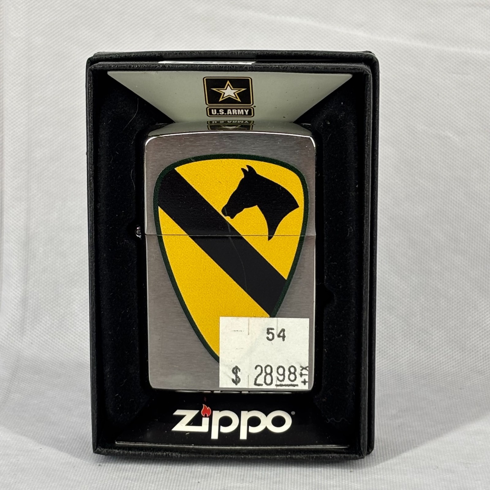 Genuine Zippo US Army 1st Cavalry Division First Cav Horse Shield Lighter NEW