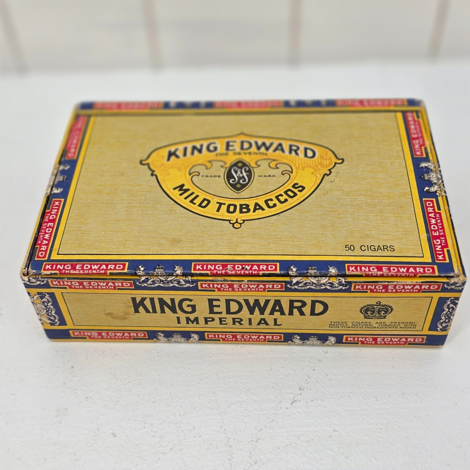 Vintage King Edward Imperial Cigar Box 50 Cigars Swisher & Son Tobacciana Empty
