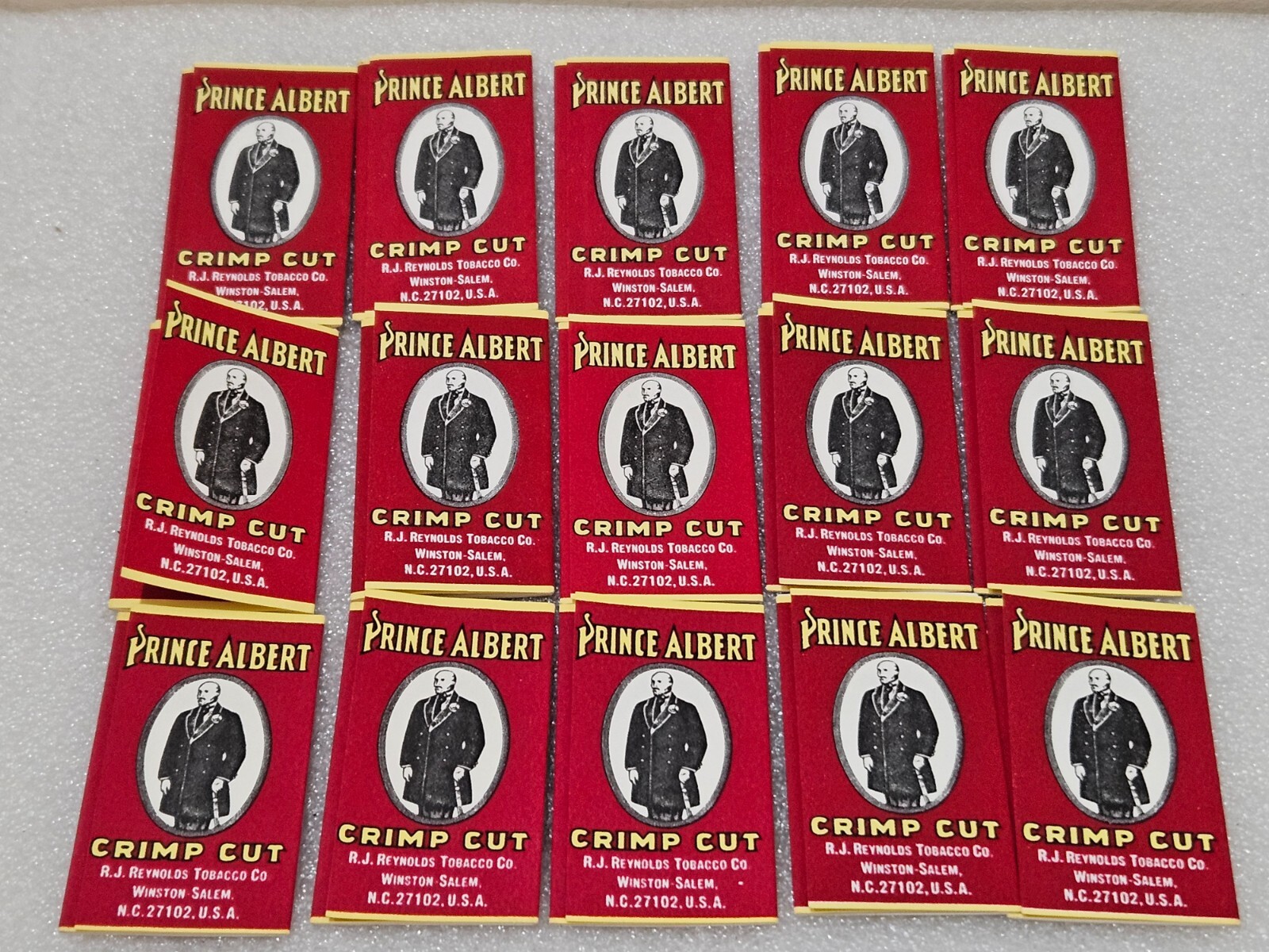 Vintage Lot of 15 Packs of PRINCE ALBERT 15 Count Rolling Papers