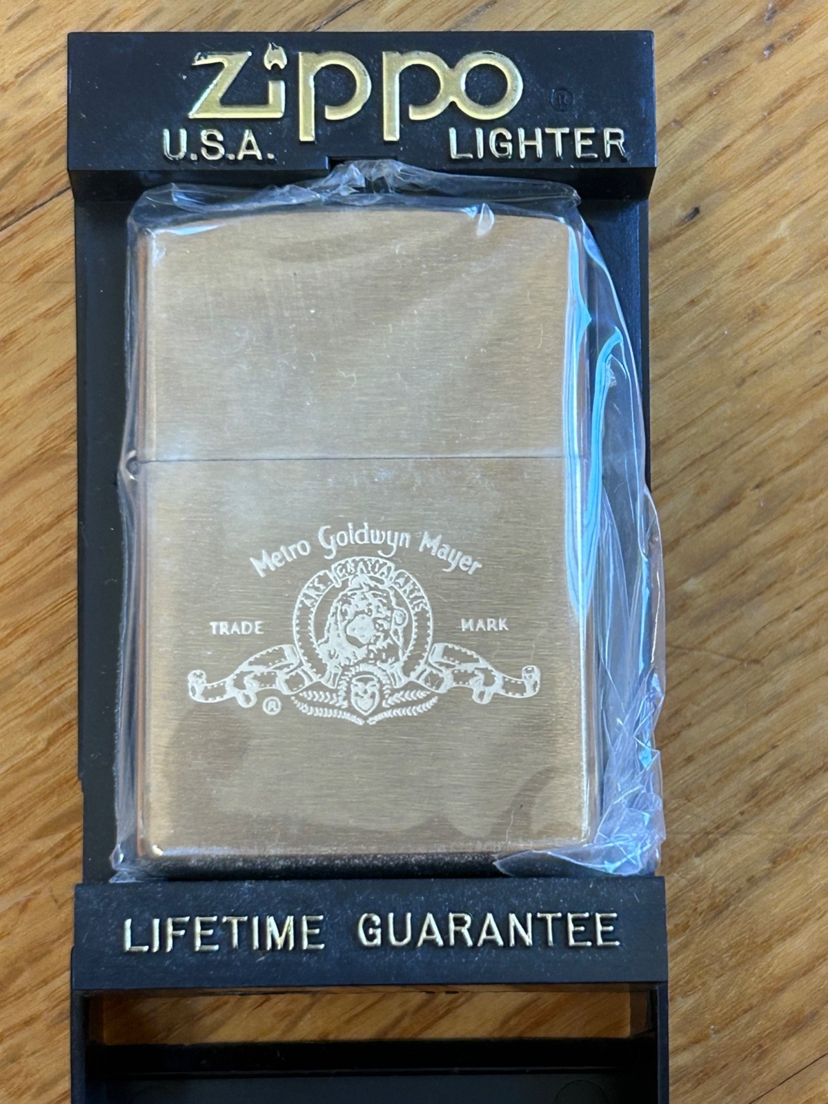 Gold MGM Zippo Lighter Rare New Metro Goldwyn Mayer