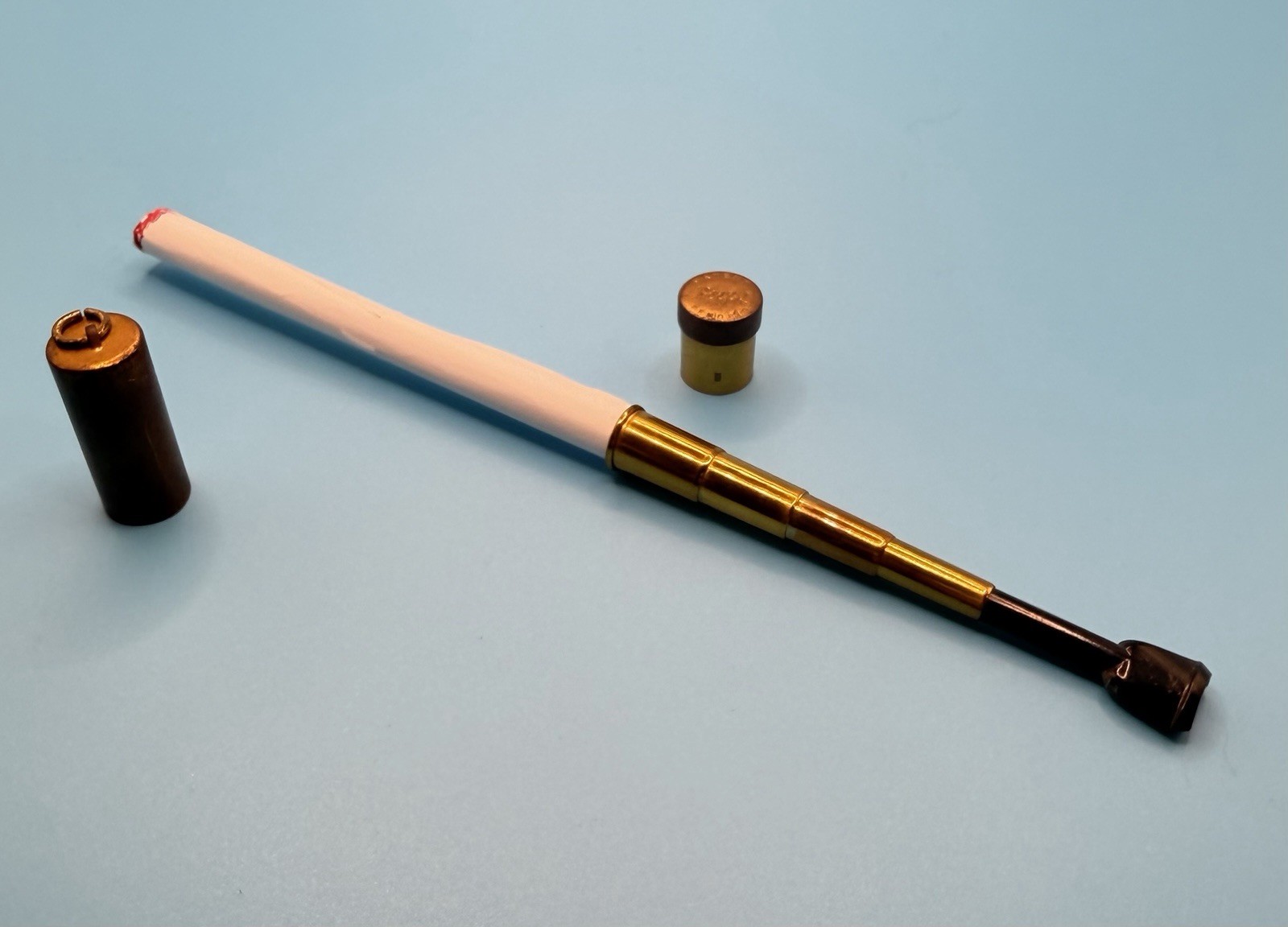 Rare 1940-50’S Antique Brass Mini Folding Telescopic Cigarette Holder by Scope