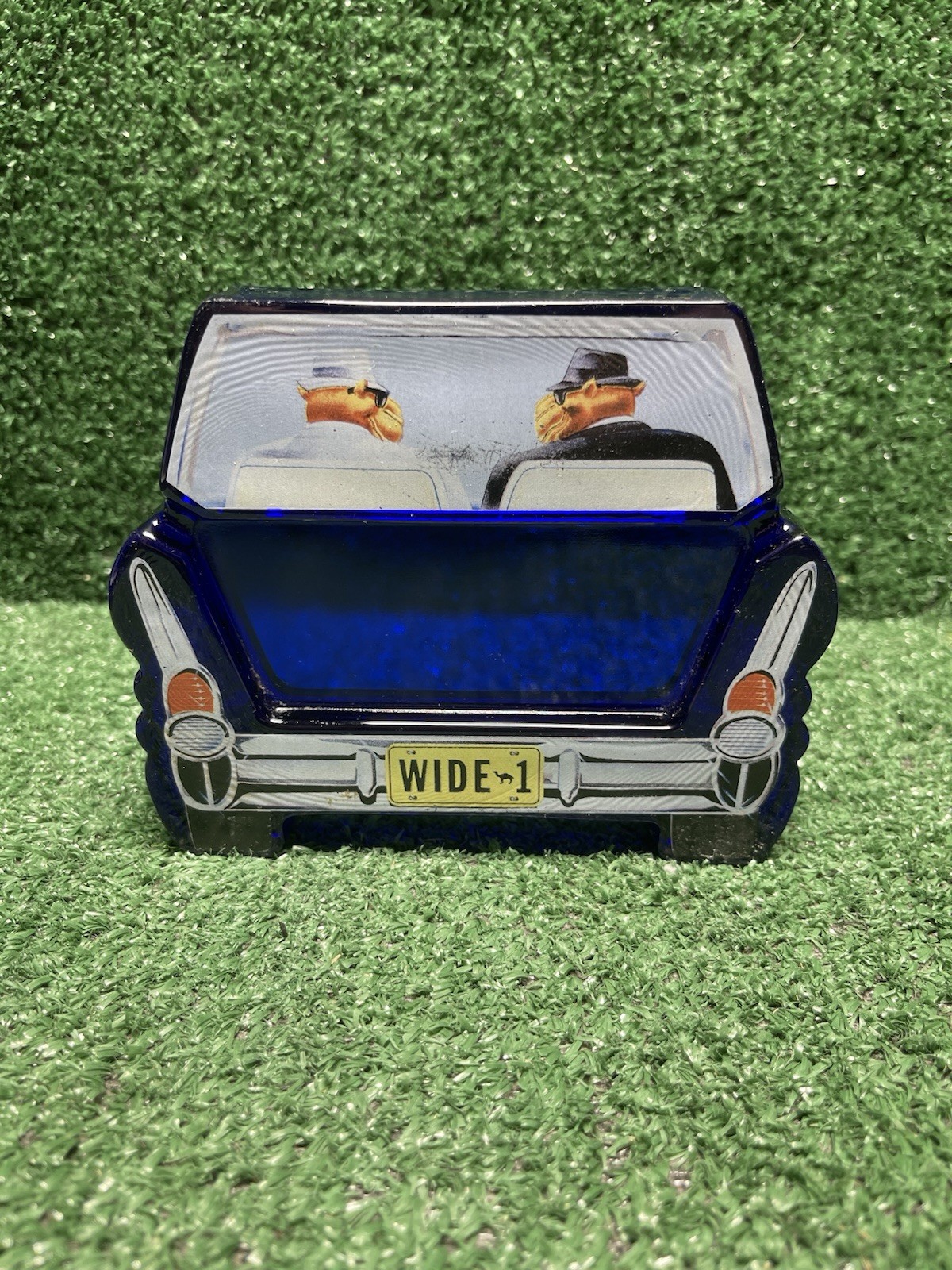 Vintage Joe Camel Car Ashtray Cobalt Blue Glass. Free Shipping!