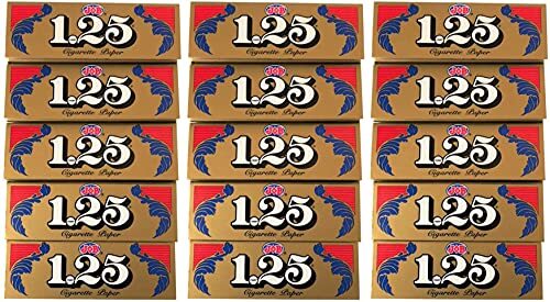 JOB Gold 1.25 Rolling Papers 1 1/4 Cigarette Paper 360 Leaves Total (15 Packs)