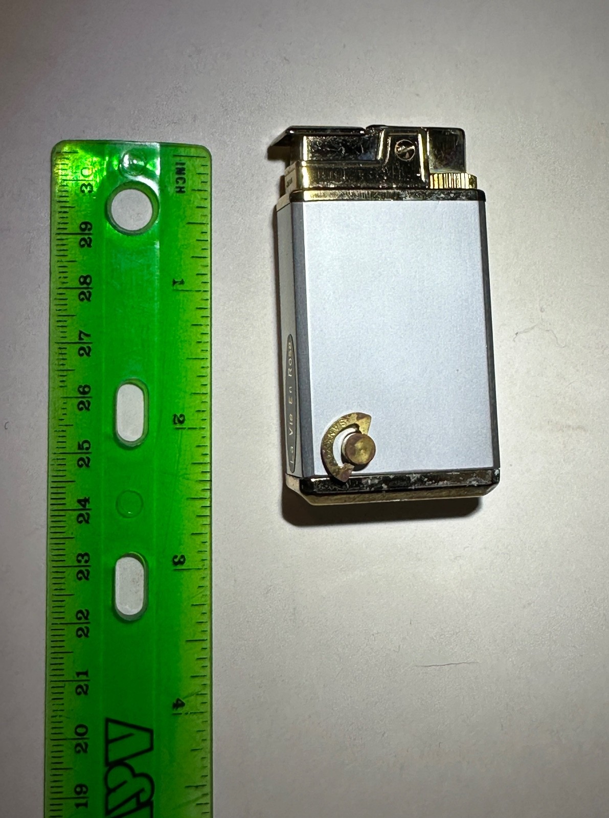 Vintage, working, Imperial Royal Musical MR-500 Silver Gas Lighter with Case