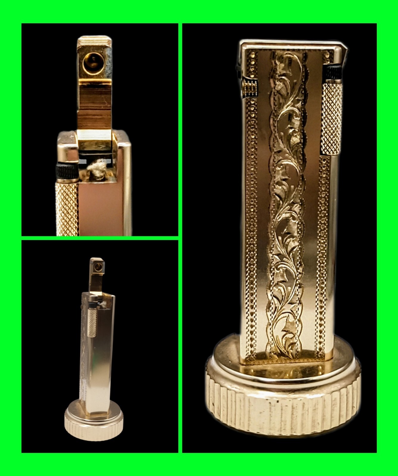 Outstanding Vintage French Roller Striker Petrol Table Lighter – UNFIRED Working