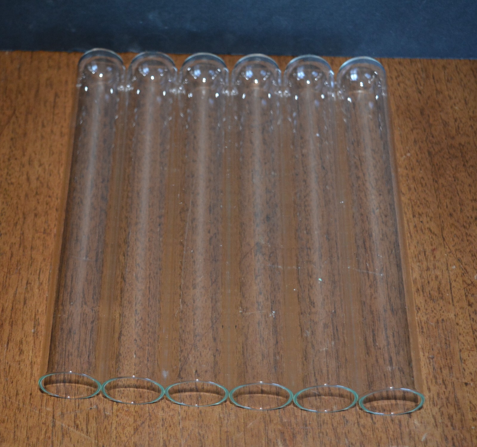 VTG High Quality Glass Cigar Tubes (6) NO TOPS NEW 7″x 1″