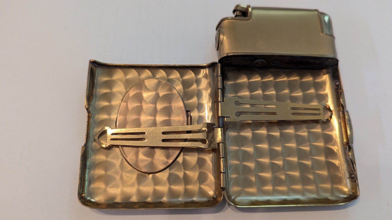 1930s Antique Ladies Cigarette Lighter Holder Combo With Locket Photo