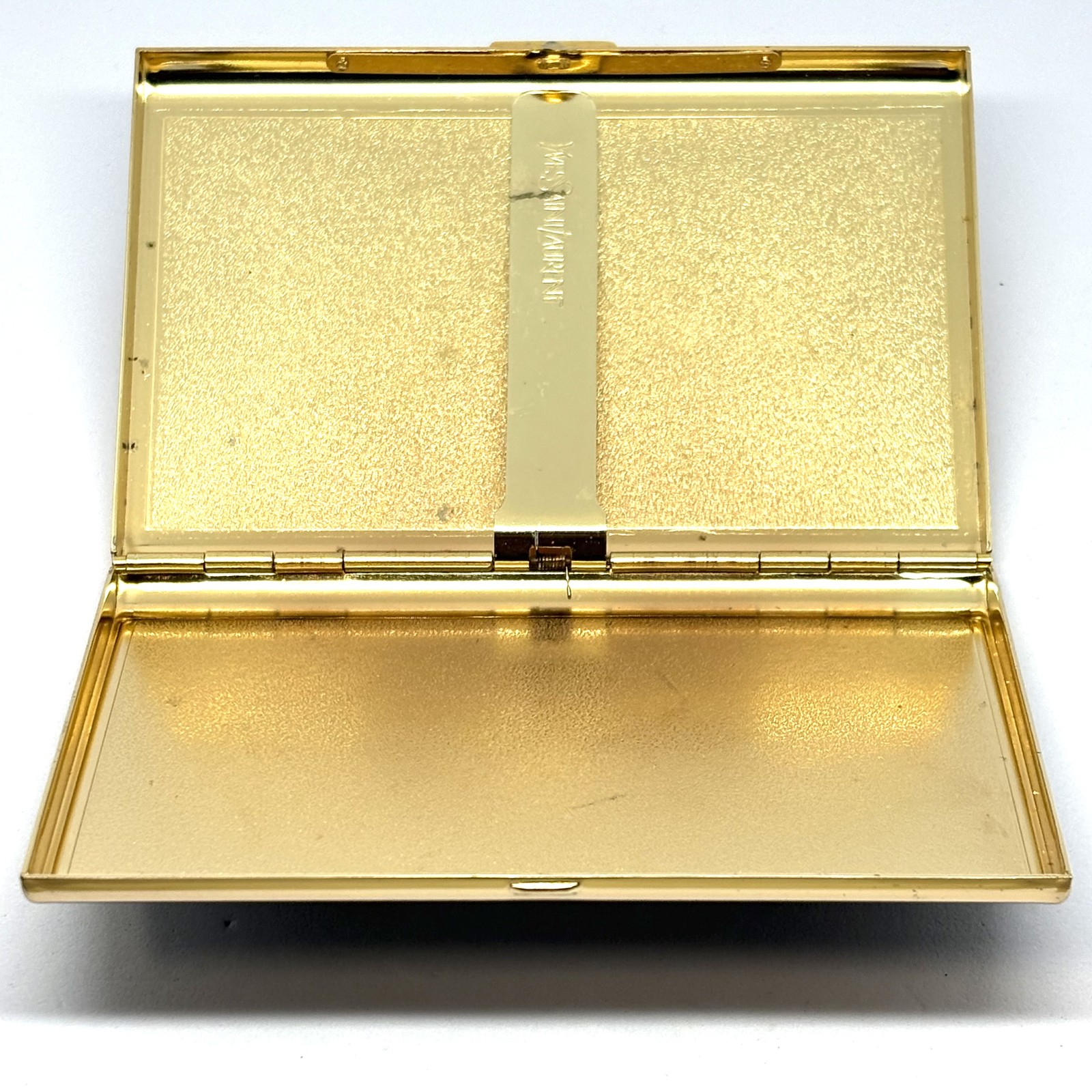 YVES SAINT LAURENT YSL Logo Vintage Cigarette Holder Card Case Black Gray