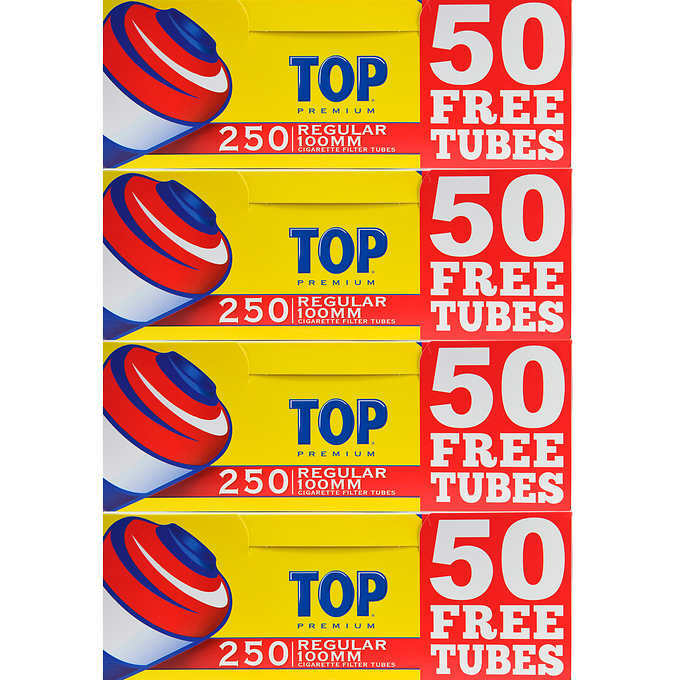 Top 100s 100mm Regular Full Flavor Cigarette Filter Tubes – 4 Boxes (1000 Tubes)