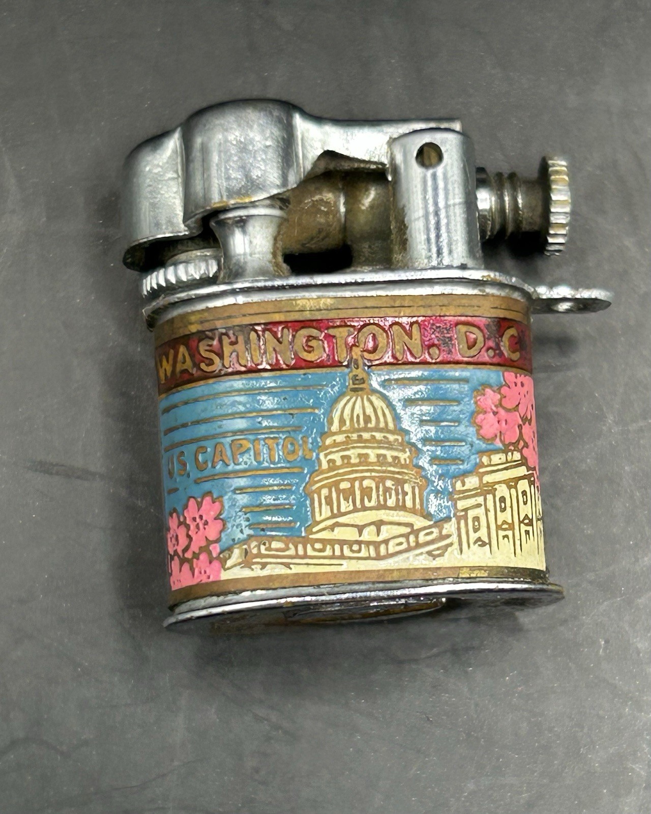 Washington DC Souvenir Lift Arm Lighter US Capitol White House Japan Vintage
