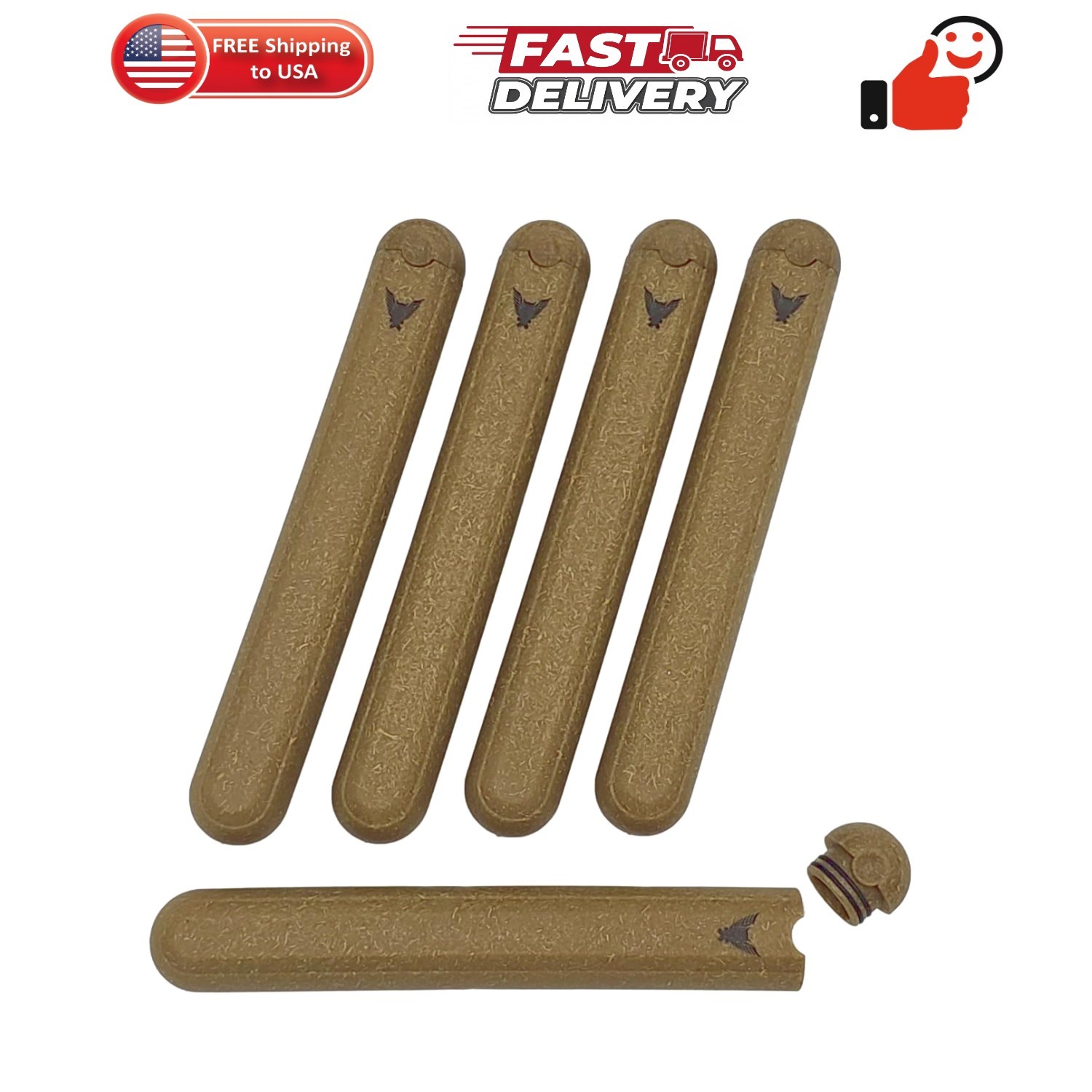 Biodegradable Cigarette Tube Vials – Air Tight, Smell-Proof, Waterproof Tight…