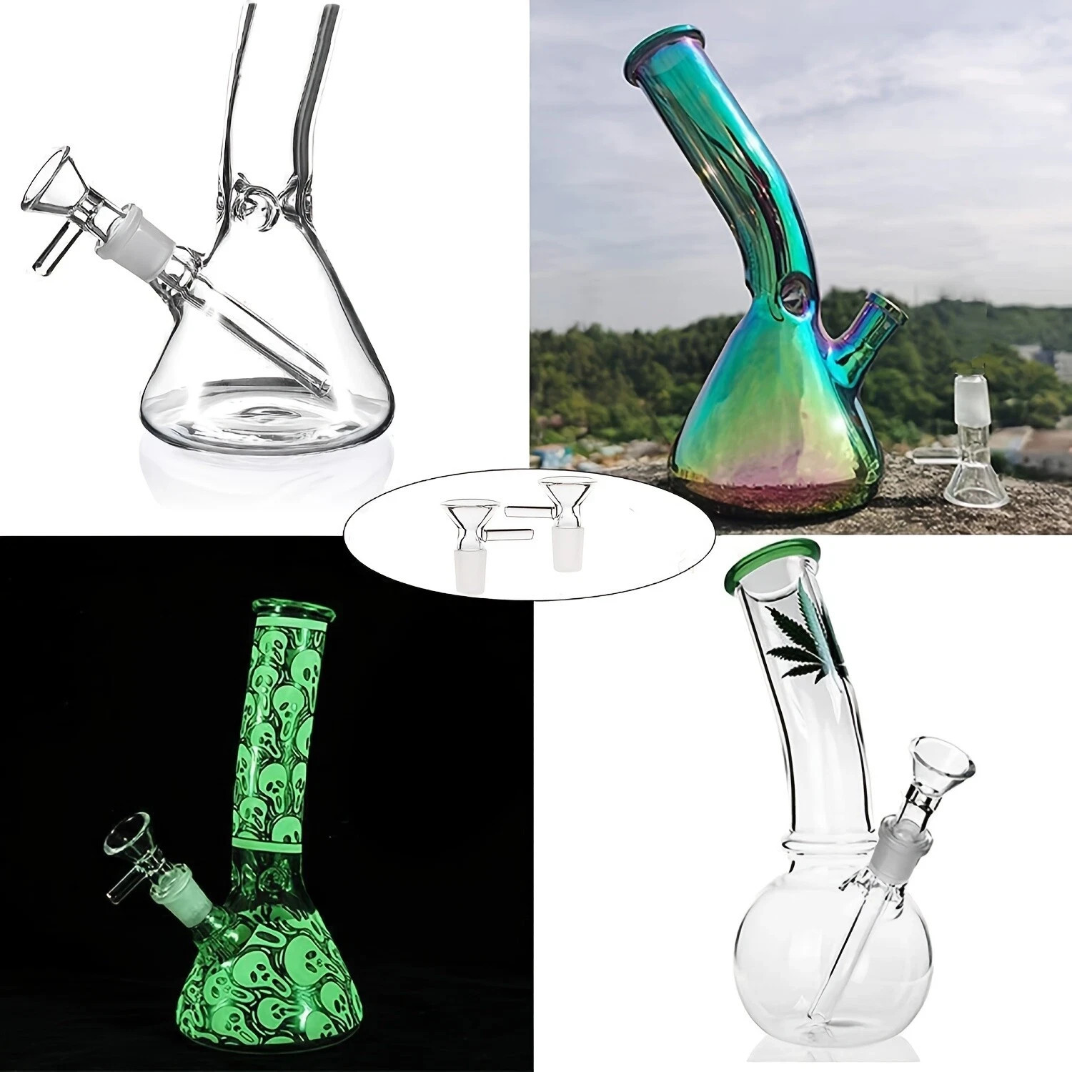 (9 PACK) 14MM Male Glass Bowl For Water Tobacco Pipe Bong Replacement Head USA
