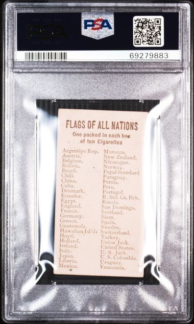 PARAGUAY 1887 N9 Allen & Ginter Flags Of All Nations PSA 5 EX (Block Back)