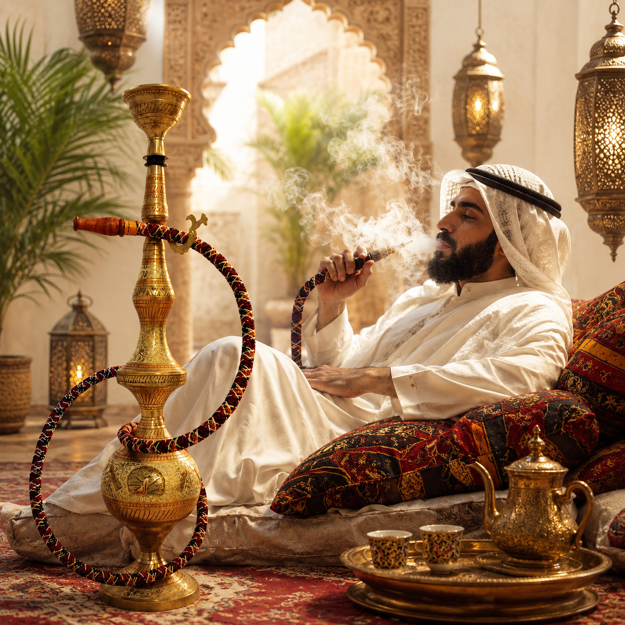 22″ LONG VINTAGE ROYAL BRASS HOOKAH ARABIAN SMOKING WORKING HOOKAH SHISHA PIPE