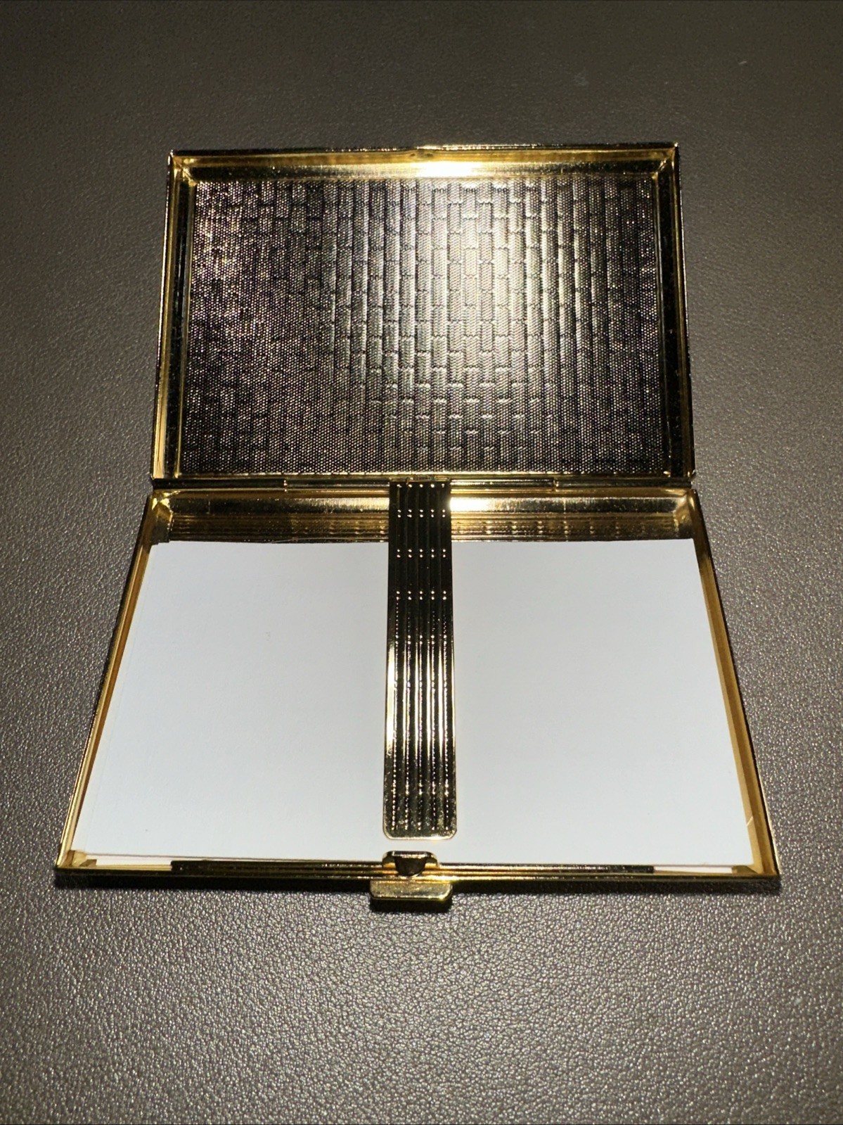 Vintage Murano Millefiori Glass Business Card Case Holder Italy Gold Tone c2000