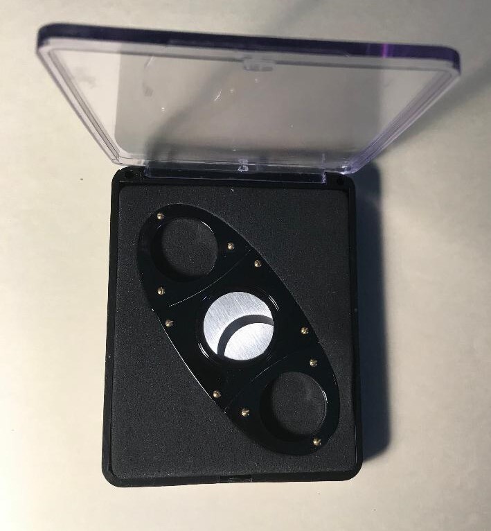 Black Guillotine Double Blade Cigar Cutter , New with gift box FREE Shipping