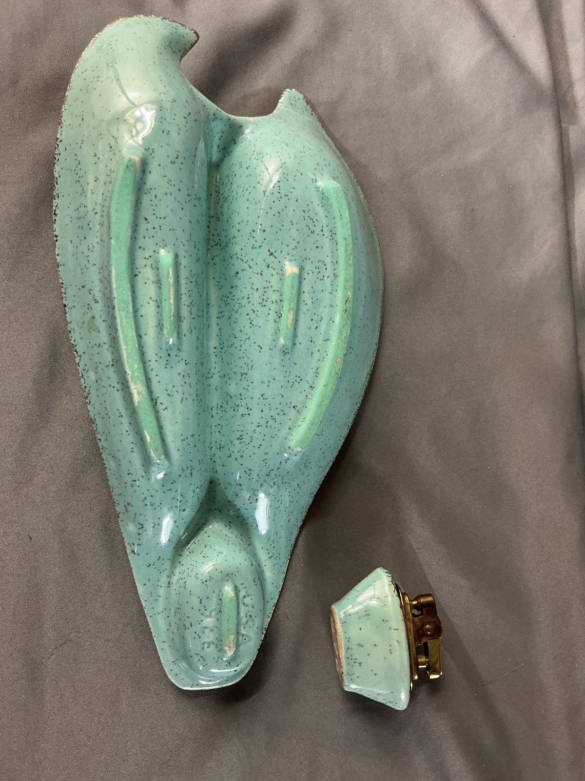MCM Atomic Boomerang Ashtray w/ Lighter RARE