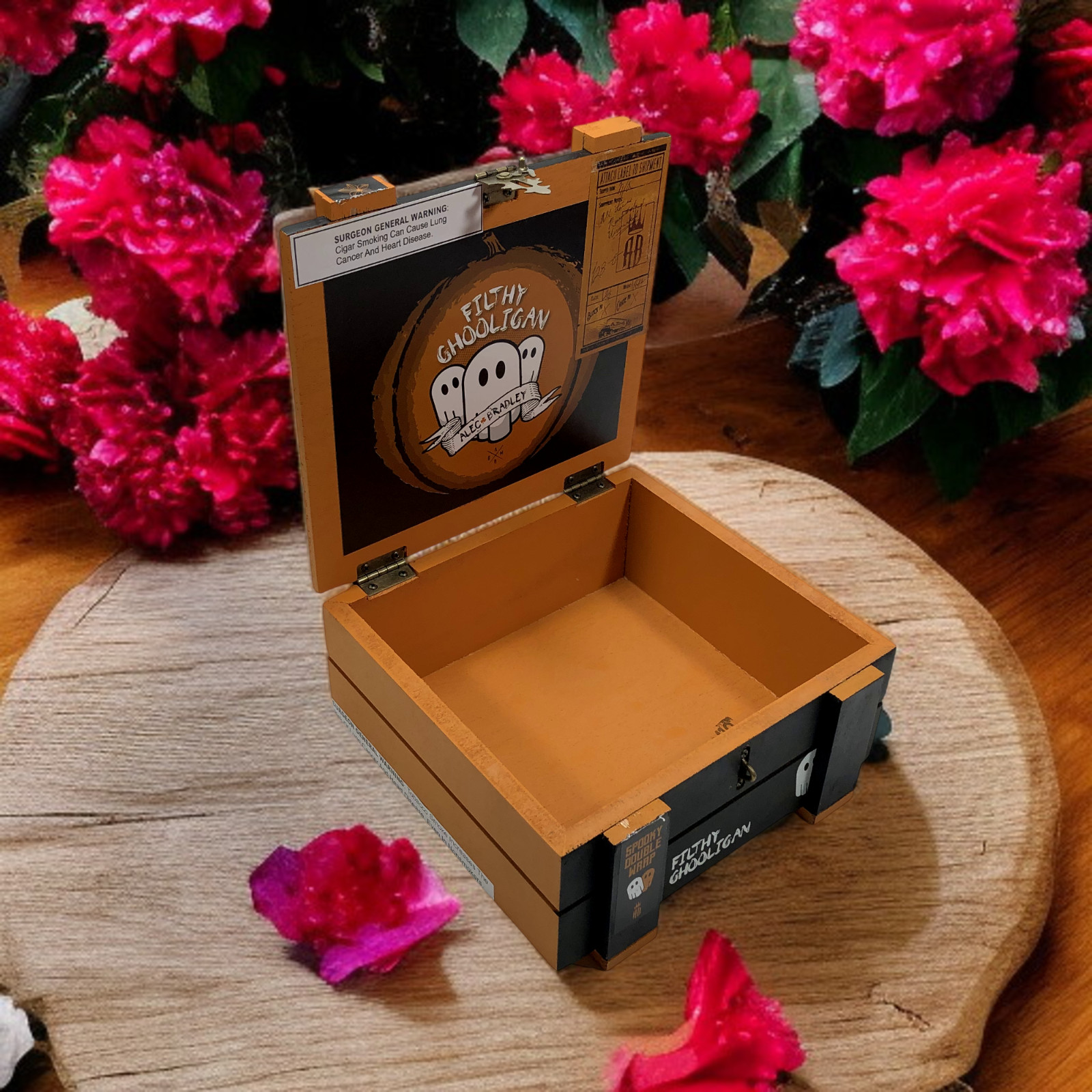 Alec Bradley Filthy Ghooligan Empty Wooden Cigar Box 7.25×7.25×3.5