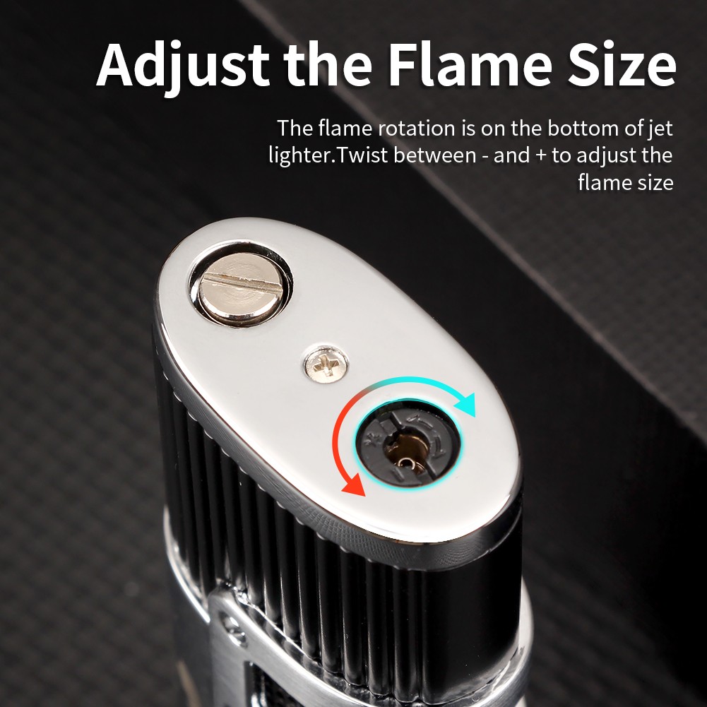 Portable 3 Jet Torch Flame Cigar Lighter Windproof Refillable Cigar Cutter Punch