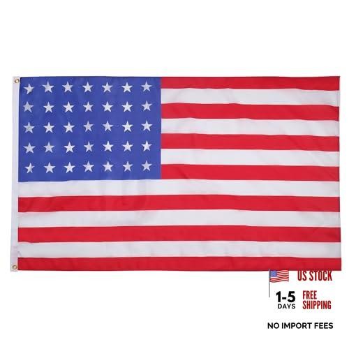 – Usa 35 Stars Flag – 3×5 Ft – 100D Polyester Us – American Banner with Two